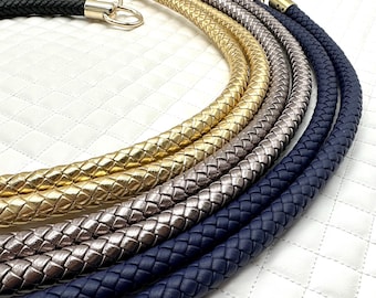 16 color to Choose 12" & 25"   Microfiber leather Braided rope bag purse handles strap