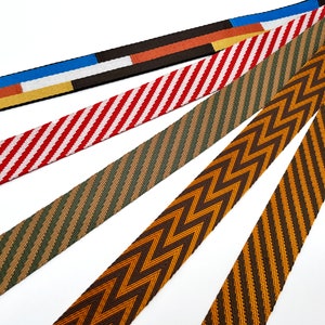 1.5&quot; Polyester-cotton blend Stripe Jacquard Webbing sold by the yard, heavy weight bag strap ,  bag webbing replacement