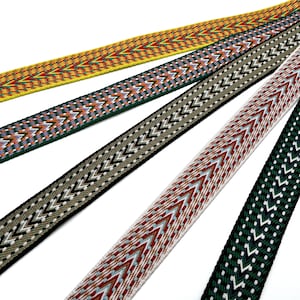 1,5" polyester-katoenmix streep jacquard singelband verkocht op maat gesneden, zwaargewicht tasriem, vervanging van de tasriem