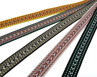 1.5 inch 3.8cm Stripe Jacquard Webbing: Heavy Weight Polyester-Cotton Bag Strap
