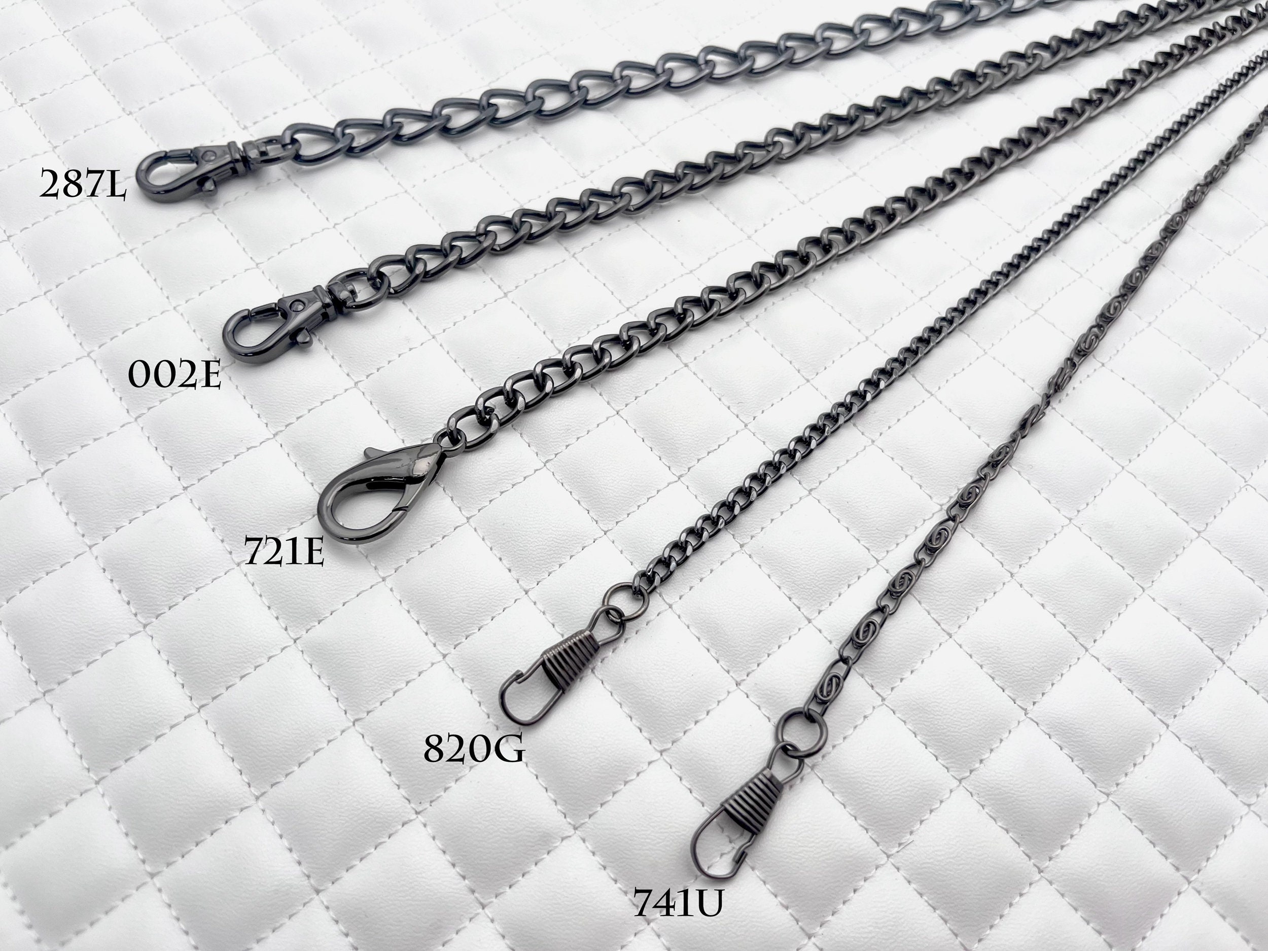 Gunmetal Crossbody Bag Chain: Purse Strap Replacement (39-47  display picture 2