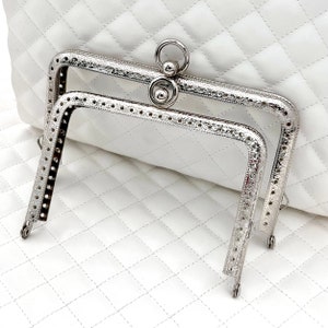 2 size to choose Iron Rectangle Sew on coin bag purse Pouch Bag Clutch Frame ,nickel, kiss clasp lock, for Purse Bag Making replacement