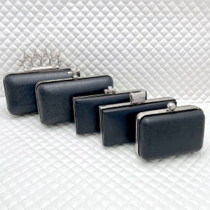 5 size Iron Rectangle glue on bag purse Pouch Bag Clutch Frame with plastics box, nickel, for wedding Bridal bag Purse Clutch frame making