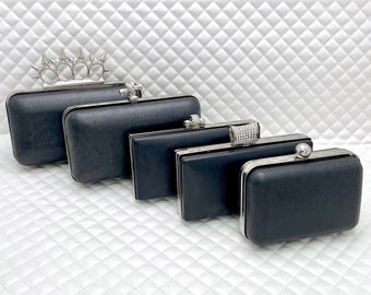 Structured Clutch Purse Frame, Rectangle, Kiss Lock, Glue-In