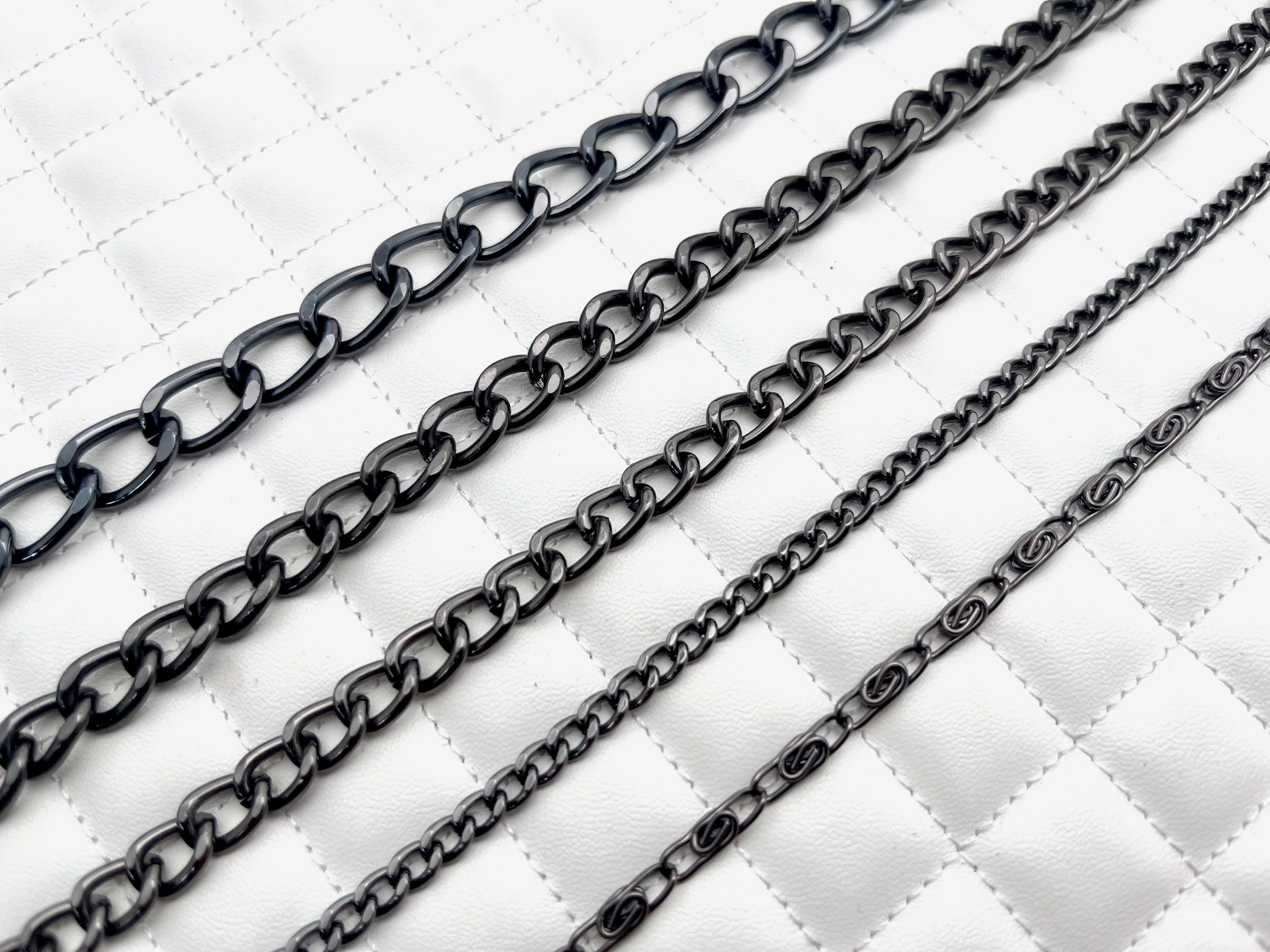 Chain Strap suitable for Wallet-on-Chain/Crossbody bag in Gunmetal 47” Gunmetal Crossbody Bag Chain: Purse Strap Replacement (39-47  main image 4