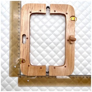 2 maten houten rechthoekige schroef-in-muntzak portemonnee Pouch Bag Clutch Frame, voor portemonnee tas Vervanging maken 898Y 8" x 2 3/4"