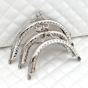 3 size to choose Iron half round Sew on coin bag purse Pouch Bag Clutch Frame ,nickel, kiss clasp lock, for Purse Bag Making replacement