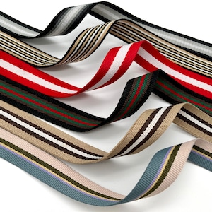 1" polyester-katoenmix gestreepte jacquardband, op maat gesneden, tasriempje, tasriem vervangen