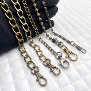 15,75 "bis 23,5" Schulter Geldbörse Kette Tasche Kette Griffe mit Clips, Anti-Messing für Brieftasche Tasche Geldbeutel Herstellung Ersatz Hardware