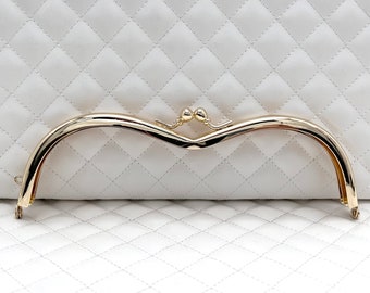 7" x 2" Occhiali in ferro a forma di M colla su borsa portamonete Borsa pochette telaio, chiusura a bacio, oro, per borsetta che fa la sostituzione 630P