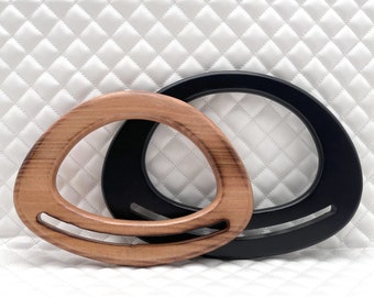 Asas de madera para bolso con cara sonriente: repuesto para hacer bolsos (par)