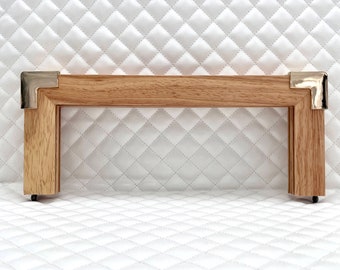 Tornillo rectangular de madera de 10 "x 4" en monedero, marco de embrague para bolso, para reemplazo de fabricación de bolsos