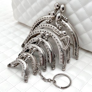 7 Größe zu wählen Eisen halb rund Sew on Münzen Tasche Geldbörse Beutel Tasche Clutch Frame, Nickel, kiss-Clip-Verschluss, für Geldbörse Bag Making Ersatz