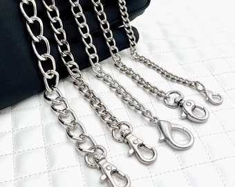 21.5" to 26.75" shoulder purse chain bag chain handles with clips, Nickel, iron for wallet bag purse making replacement hardware