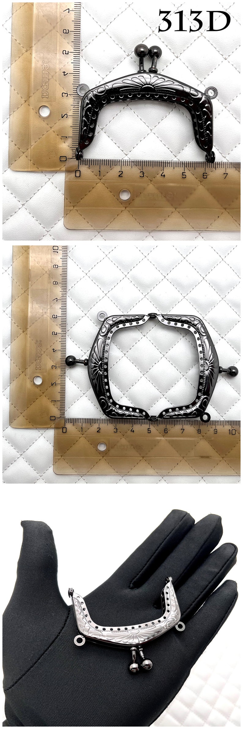 6 size zinc alloying Emboss vintage coin bag purse Pouch Bag Clutch Frame ,kiss clasp lock, gunmetal, for Purse Bag Making replacement 313D 2 3/8"x1 9/16"