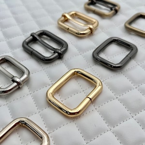 Hebilla de ajuste deslizante de 1 pulgada y anillo rectangular, anillo de bolso con hebilla de correa, hierro, 1 pieza, reemplazo de hardware para bolso y bolso