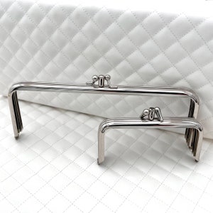 2 size to choose Iron Rectangle glue on coin bag purse Pouch Bag Clutch Frame ,kiss clasp lock, nickel, for Purse Bag Making replacement