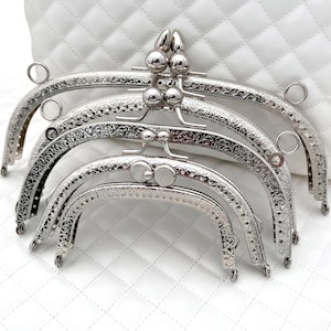 4 size to choose Iron Arch Sew on coin bag purse Pouch Bag Clutch Frame ,nickel, kiss clasp lock, for Purse Bag Making replacement