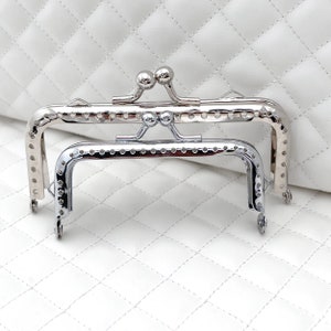 2 size to choose Iron Rectangle Sew on coin bag purse Pouch Bag Clutch Frame ,nickel, kiss clasp lock, for Purse Bag Making replacement