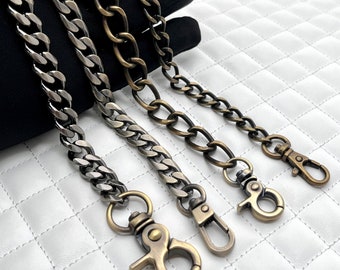 21.5&quot; to 26.75&quot; shoulder purse chain bag chain handles with clips,Anti bronze, iron for wallet bag purse making replacement hardware