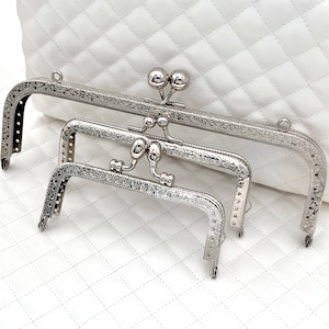 3 size to choose Iron Rectangle Sew on coin bag purse Pouch Bag Clutch Frame ,nickel, kiss clasp lock, for Purse Bag Making replacement