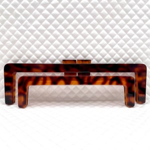 2 size to choose Acrylic resin Rectangle glue on coin bag purse Pouch Bag Clutch Frame , Tortoise, for Purse Bag Making replacement