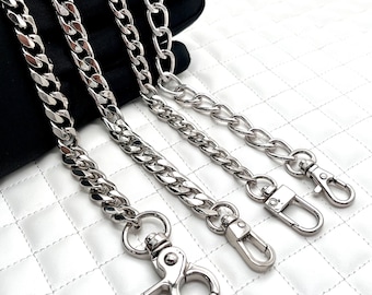 21.5" to 26.75" shoulder purse chain bag chain handles with clips, Nickel for wallet bag purse making replacement hardware