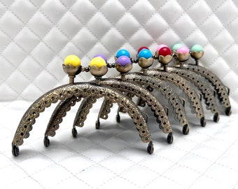 3 3/8" x 1 3/4" Fer à coudre sur perles de couleur sac à monnaie sac à main pochette sac pochette cadre, 6 couleurs par lot, anti bronze, pour sac à main faisant le remplacement