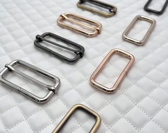 2 Inch Iron Slide Adjuster Buckle and Rectangle Ring: Bag Hardware