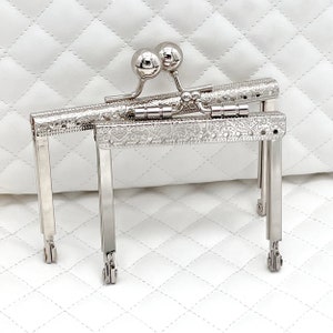 2 size to choose Iron Rectangle Sew on coin bag purse Pouch Bag Clutch Frame ,nickel, kiss clasp lock, for Purse Bag Making replacement