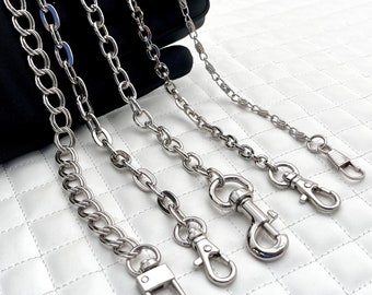 41.5" and 47" crossbody purse chain bag chain handles with clips, nickel, iron for wallet bag purse making replacement hardware