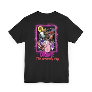 Courage le chien lâche, t-shirt unisexe, t-shirt dessin animé mignon, cadeau pour les fans, chemise humoristique, tenue confortable au quotidien