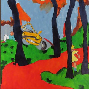Homage to Paul Gauguin, the blue trees