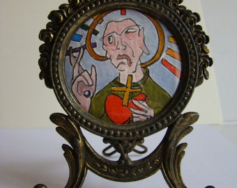 Self portrait  in antique frame, gay icon