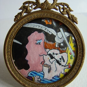 Self portrait with mum and pterodactyl above in hommage to Maurice Denis and Moebius