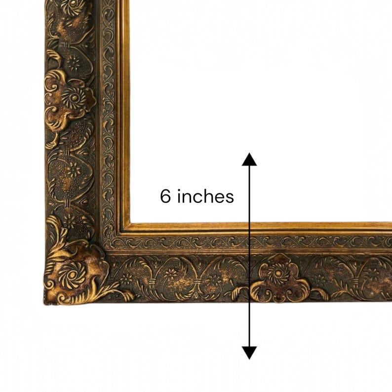 Large Ornate Gold Antique Style Frame – Baroque Floral Relief ...