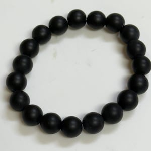 Black matte bead bracelet