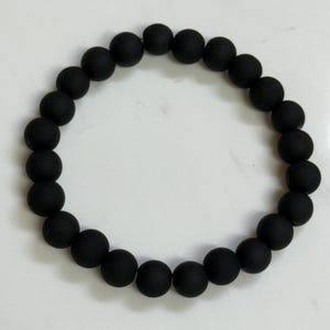 Black matte bead bracelet