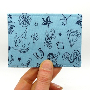 Oyster card houder, buspas houder, reiskaart houder, kaart portemonnee. Tattoo print portemonnee . Oyster card portemonnee, creditcard houder