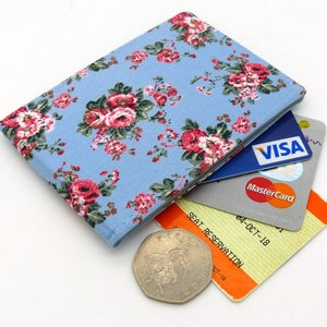 Porta-cartão Oyster, porta-passe de ônibus, porta-cartão de viagem, carteira de cartão. Carteira com estampa floral vintage. Carteira de cartão Oyster, porta-cartão de crédito