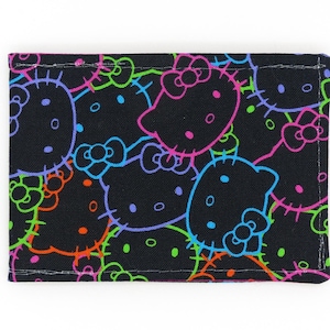 Oyster-kaarthouder, buspashouder, reiskaarthouder, kaartportemonnee. Zwarte neon portemonnee met kattenprint. Oystercard-portemonnee, creditcardhouder