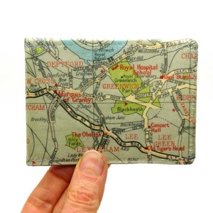 Porta carte Oyster. Porta abbonamento autobus Greenwich, Deptford, Lewisham. Porta tessere di viaggio. Portacarte con mappa stampata, porta carte Oyster.