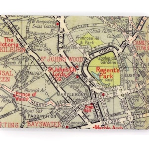 Porta Oyster card. Porta abbonamento autobus con mappa di Regent's Park. Porta tessere di viaggio. Portafoglio con stampa della mappa di Londra. Portafoglio per carte di credito. Portafoglio sottile.