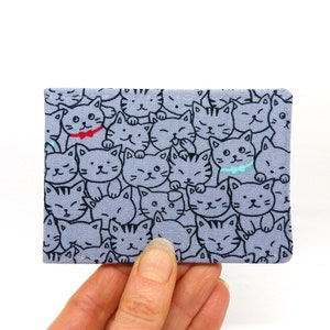 Porte-cartes Oyster, porte-cartes de bus, porte-cartes de voyage, porte-cartes. Portefeuille gris chat imprimé . Portefeuille Oyster Card, porte-cartes de crédit