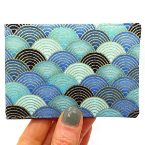 Oyster card holder, bus pass holder, travel card holder, card wallet. Japanese wave print wallet . Oyster card wallet, credit card holder