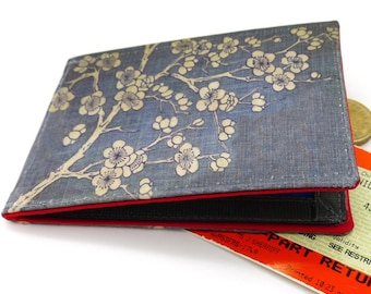 Oyster card holder, bus pass holder, travel card holder, wallet. Japanese blossom wallet. Card wallet, Oyster card wallet, card holder.