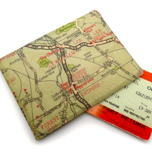 Oyster-kaarthouder. Lewisham-buspashouder. Reiskaarthouder. Portemonnee met kaartprint van Londen. Catford-kaartenportemonnee. Bedrukte creditcardportemonnee.