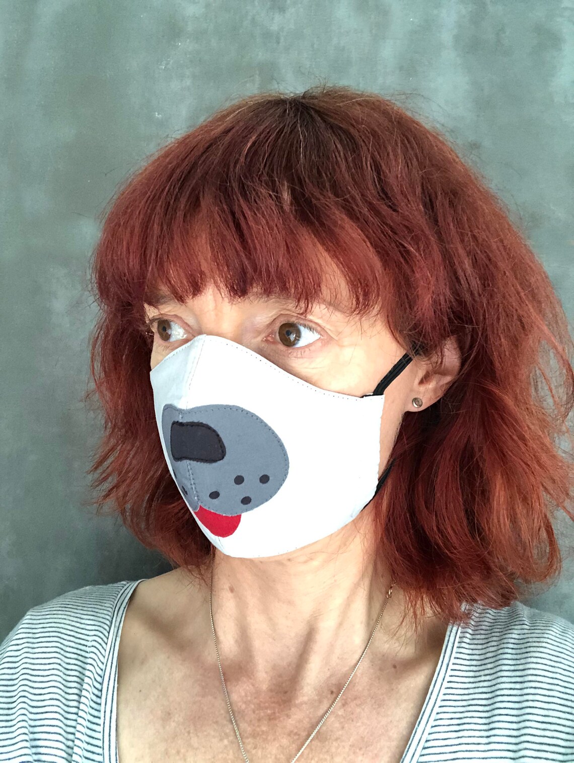 Dog Face Mask. Applique Face Mask Dog Face Mask. 3 Layer Etsy