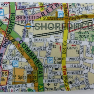Austern Kartenhalter. Shoreditch Stadtplan Bus Passhalter. Reisekartenhalter. East London Karte drucken. Kreditkartenetui. Gedruckte schlanke Brieftasche.