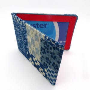 Handgefertigter japanischer Patchwork-Design-Stoff Kartenhalter: Reisebrieftasche